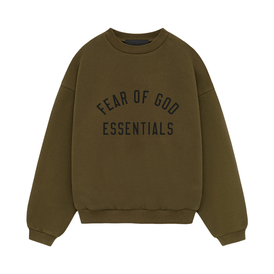 Fear of God Essentials Kids Fleece Crewneck Olive