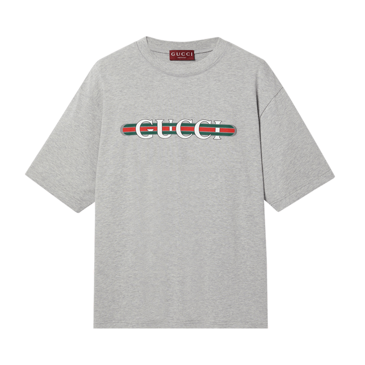 Gucci Web Logo T-Shirt Grey Melange