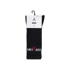 Supreme x Jordan Crew Socks (2 Pack) Black