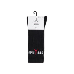 Supreme x Jordan Crew Socks (2 Pack) Black