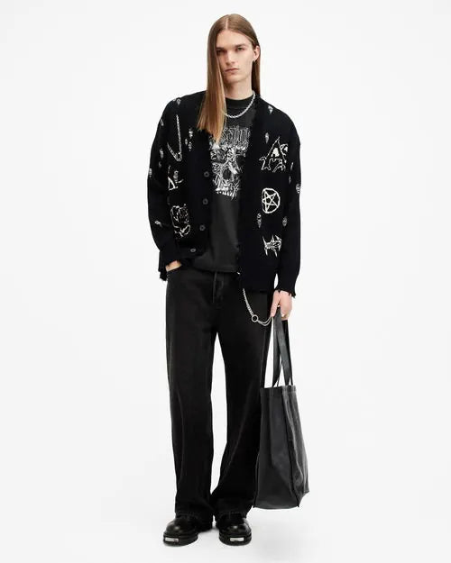 Morph Skull Print Oversized T-Shirt