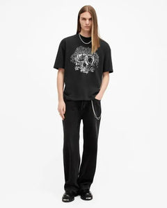 Morph Skull Print Oversized T-Shirt