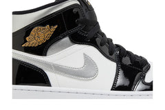 Air Jordan 1 Mid SE Black White Metallic Silver
