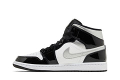 Air Jordan 1 Mid SE Black White Metallic Silver