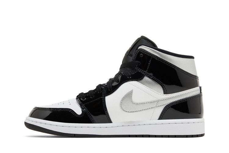 Air Jordan 1 Mid SE Black White Metallic Silver