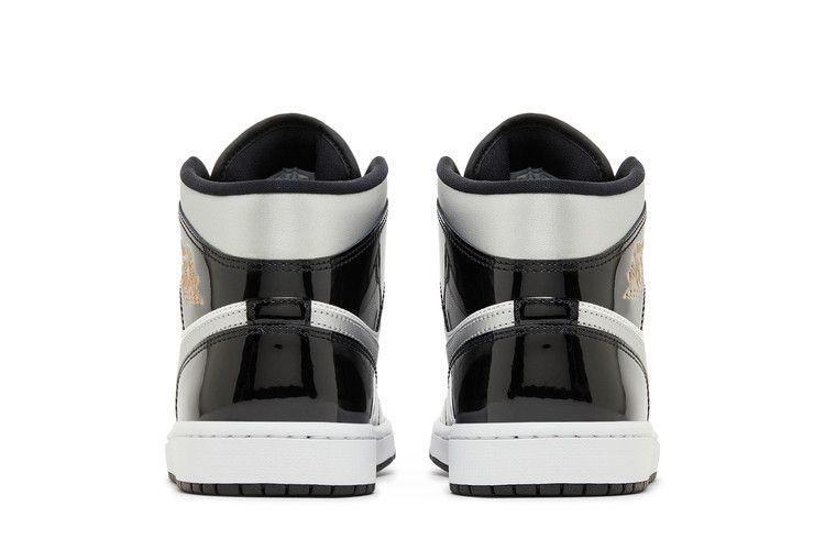 Air Jordan 1 Mid SE Black White Metallic Silver