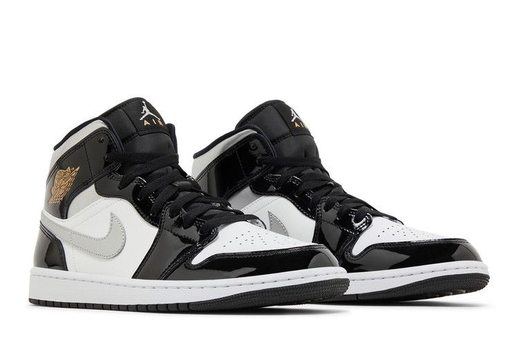 Air Jordan 1 Mid SE Black White Metallic Silver