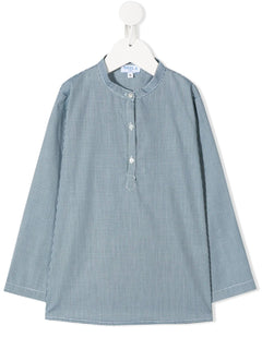 long-sleeved micro print shirt
