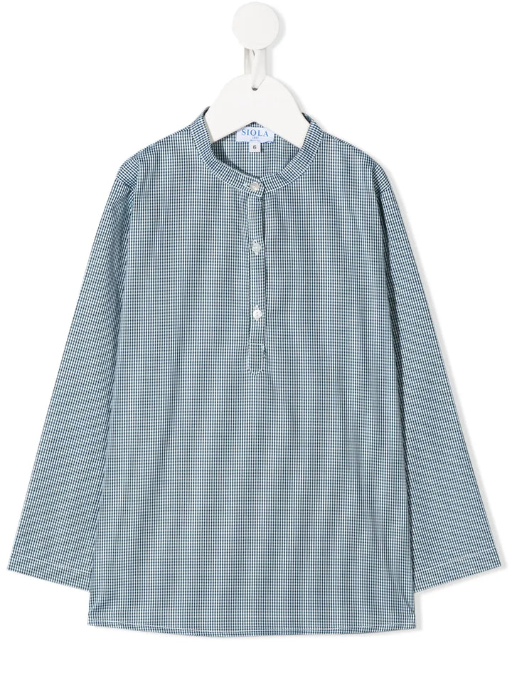 long-sleeved micro print shirt