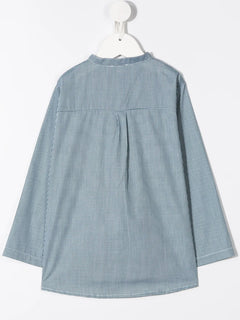 long-sleeved micro print shirt