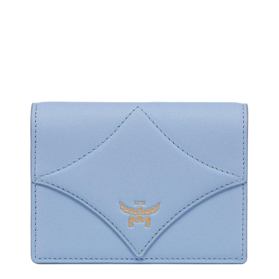 Spanish Calfskin Diamond Snap Wallet - Blue