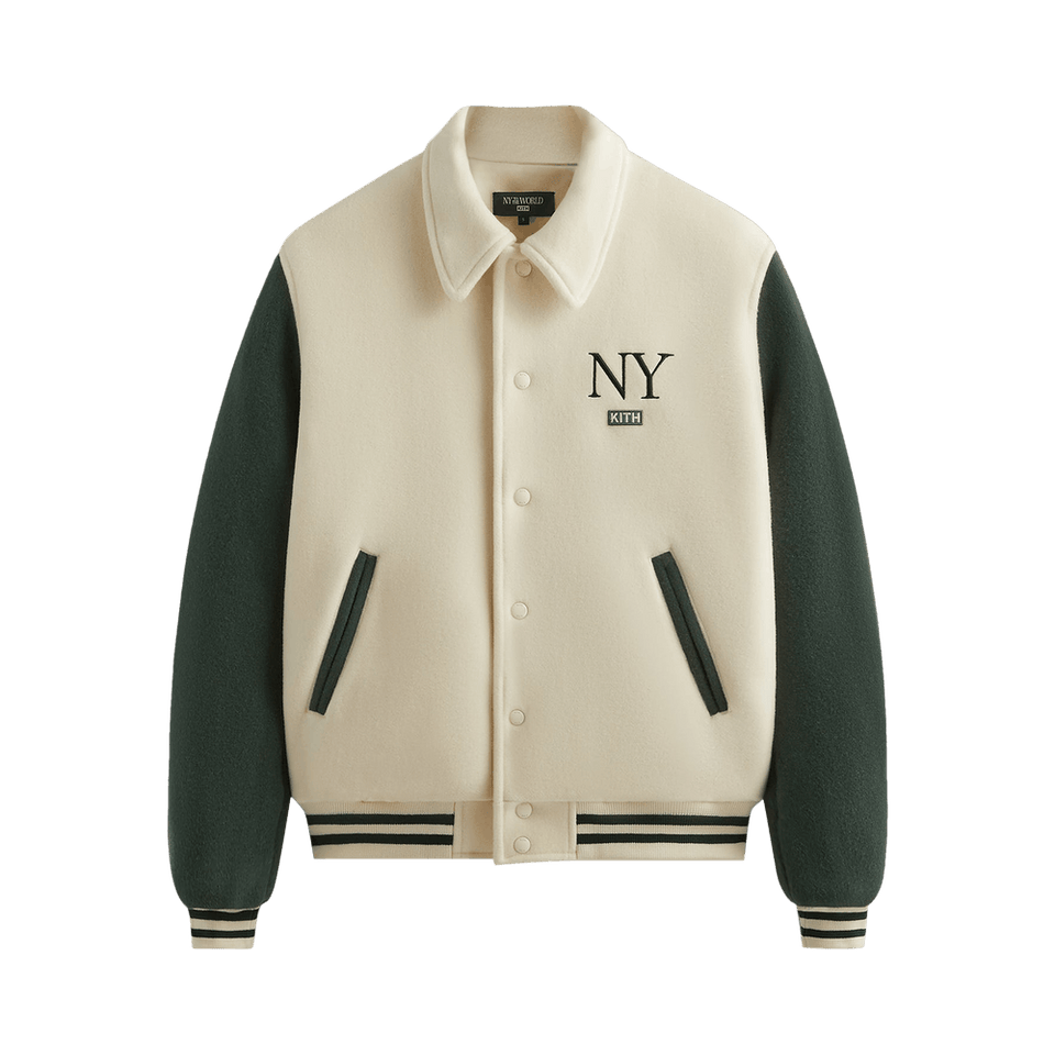 Kith NY to the World Wool Varsity Jacket Sandrift