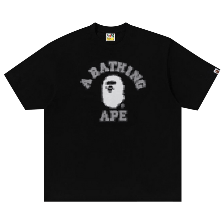 BAPE Pixal College Relaxed Fit T-Shirt Black