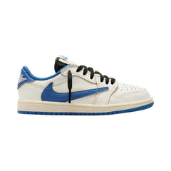 Fragment Design x Travis Scott x Air Jordan 1 Retro Low OG SP PS Sail Military Blue
