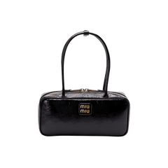 Miu Miu Beau Leather Patchwork Bag Black