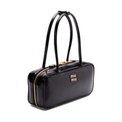 Miu Miu Beau Leather Patchwork Bag Black