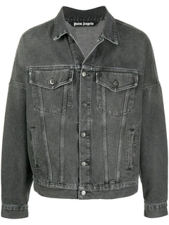 logo-print denim jacket