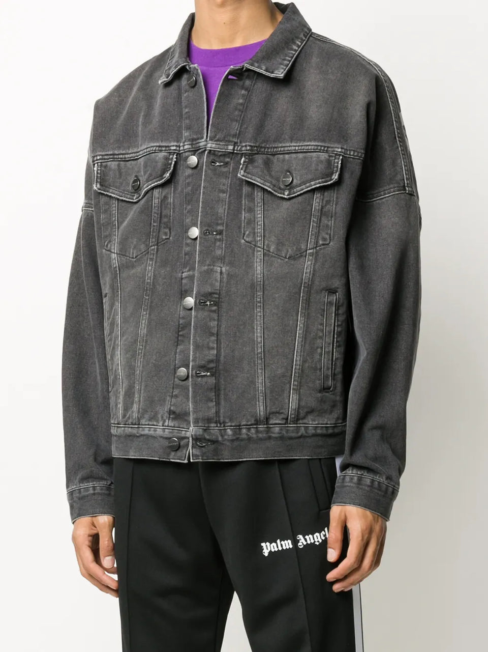 logo-print denim jacket