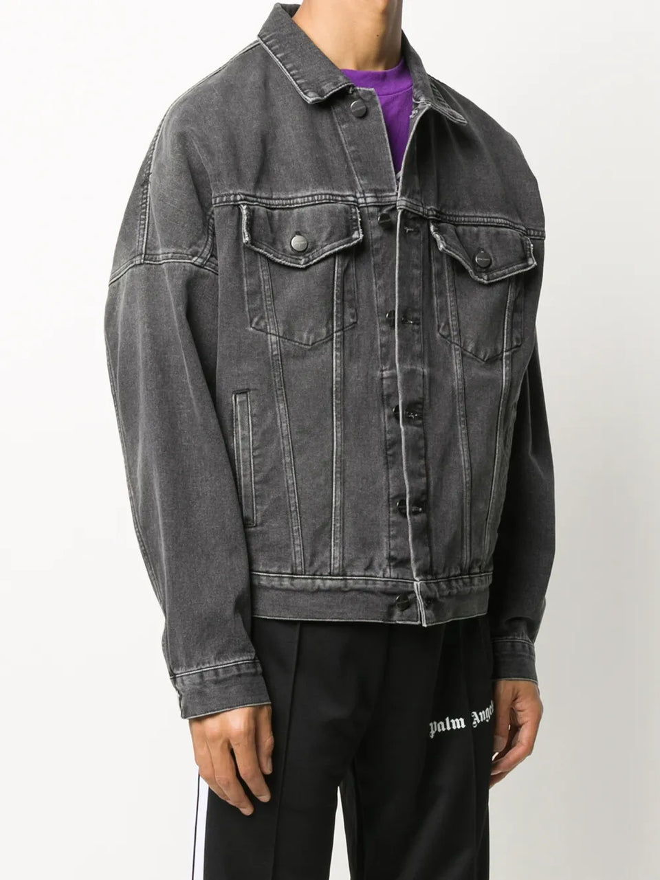 logo-print denim jacket