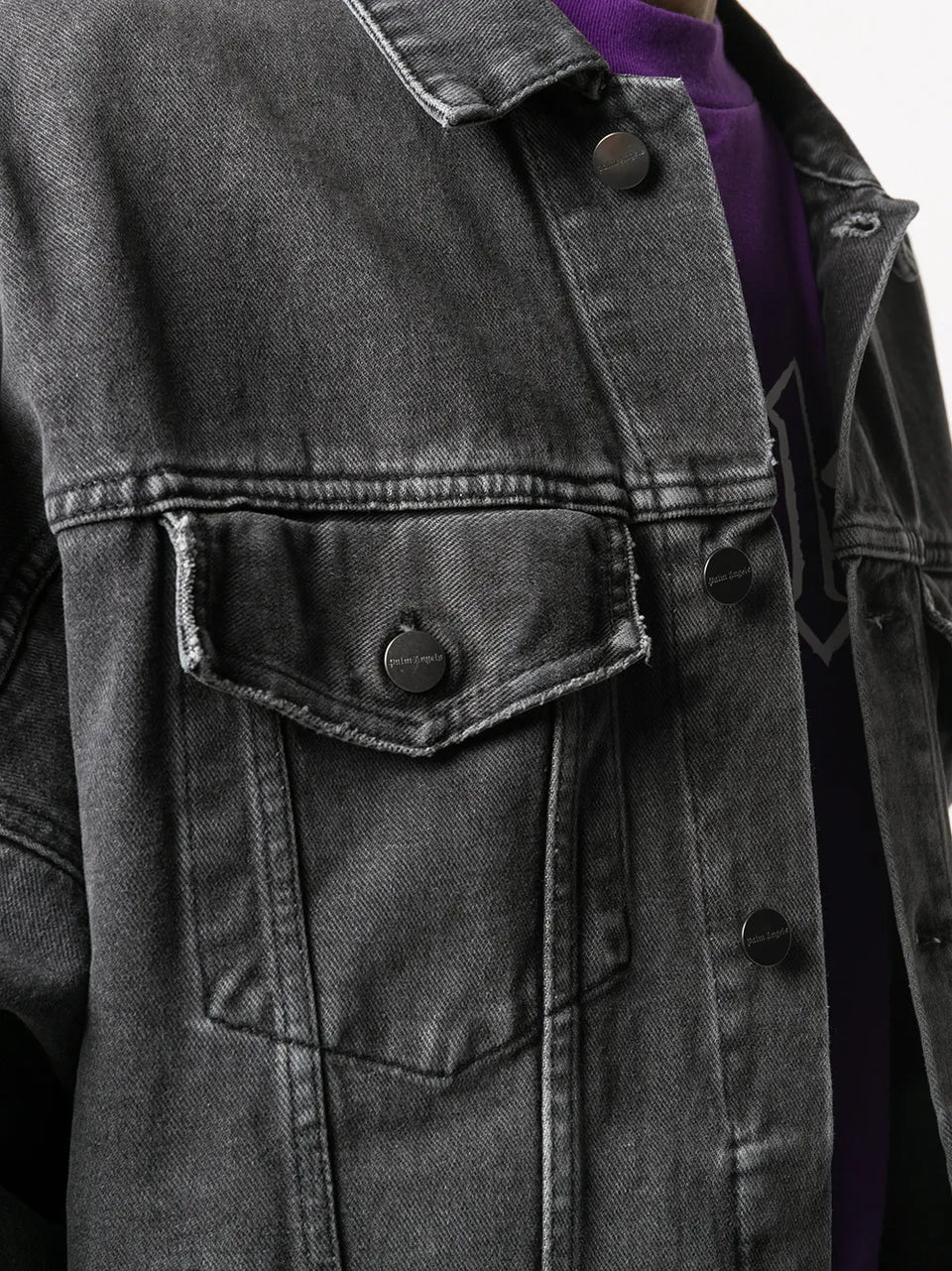 logo-print denim jacket