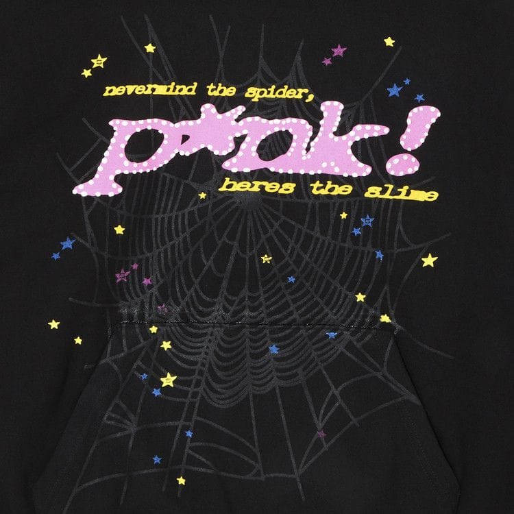 Sp5der P*nk Hoodie Black