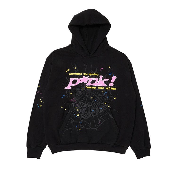 Sp5der P*nk Hoodie Black