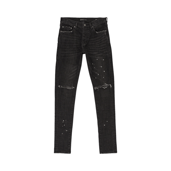 PURPLE BRAND Over Spray Skinny Jeans Black