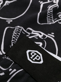 Outline skull-print boxers