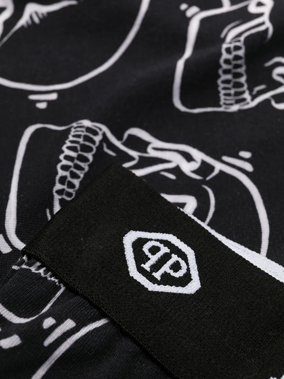 Outline skull-print boxers
