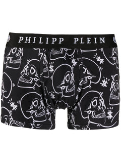 Outline skull-print boxers