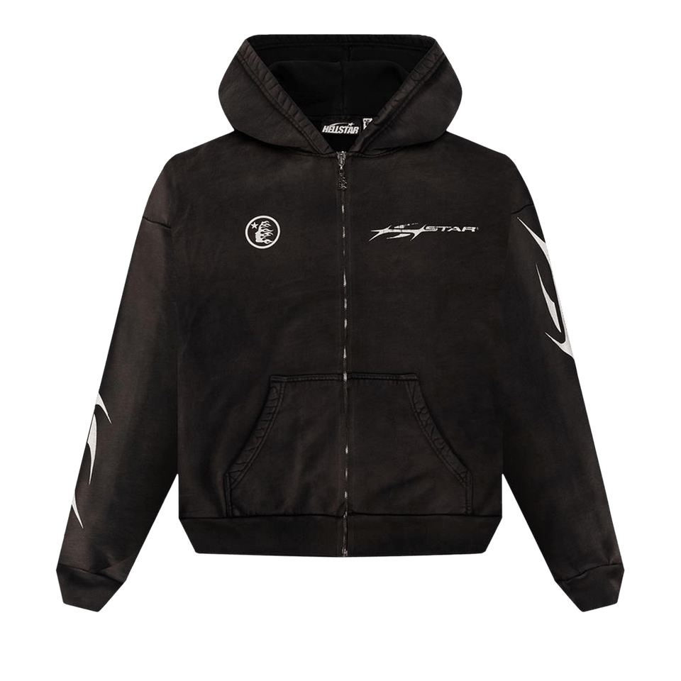 Hellstar Logo Zip-Up Hoodie Black