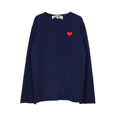 Comme des Garçons PLAY V-Neck Pullover Sweater Navy