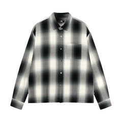 Stussy Loose Weave Plaid Shirt Grey