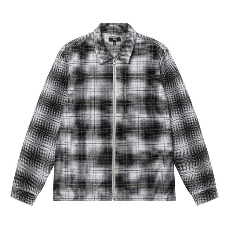 Stussy Paul Shadow Plaid Zip Shirt Black