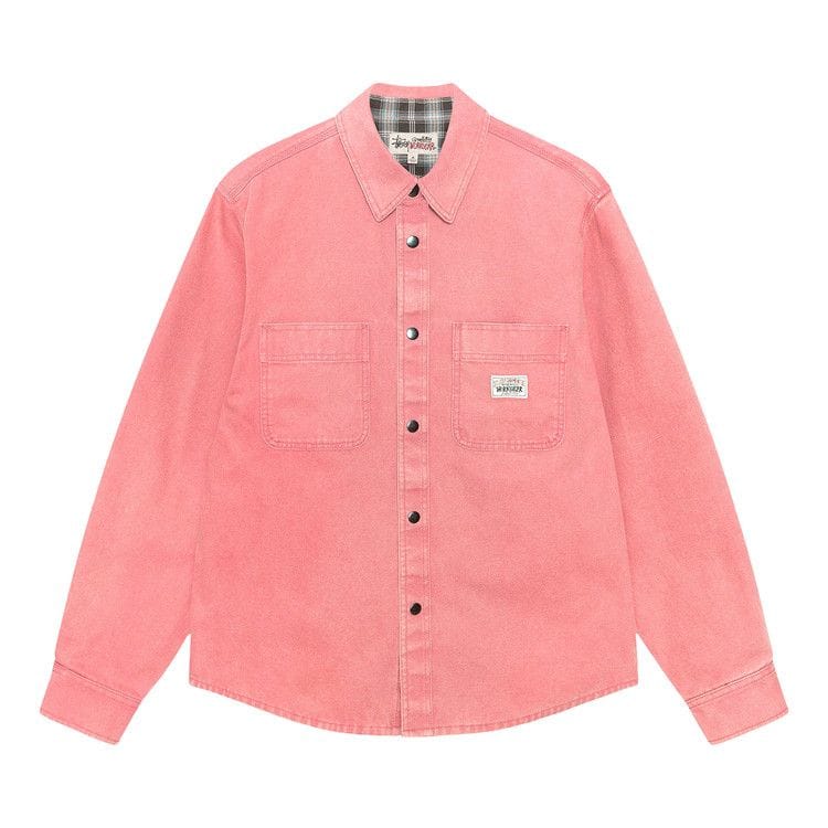 Stussy Heavy Washed Canvas Shirt Berry