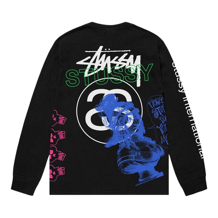 Stussy Test Strike Pigment Dyed Long-Sleeve T-Shirt Black