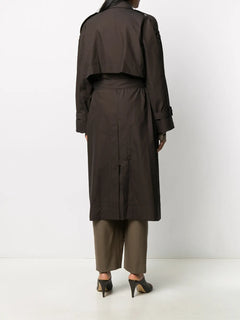 belted double-breasted trench coat