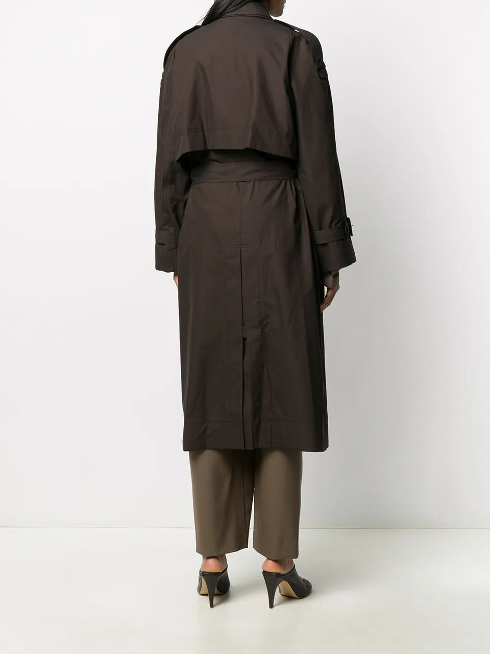 belted double-breasted trench coat