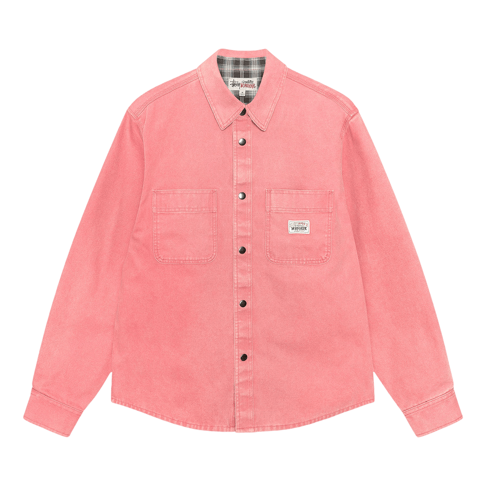 Stussy Heavy Washed Canvas Shirt Berry