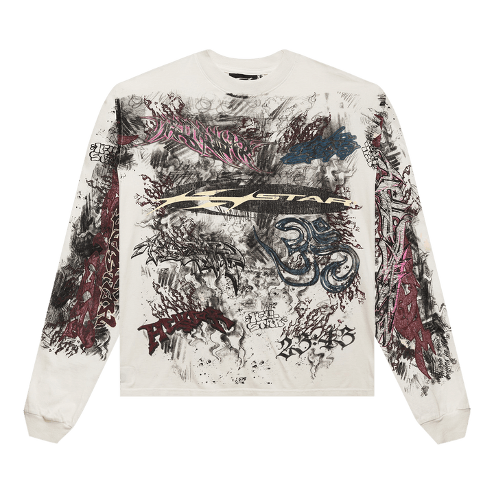 Hellstar Graffiti Long-Sleeve White