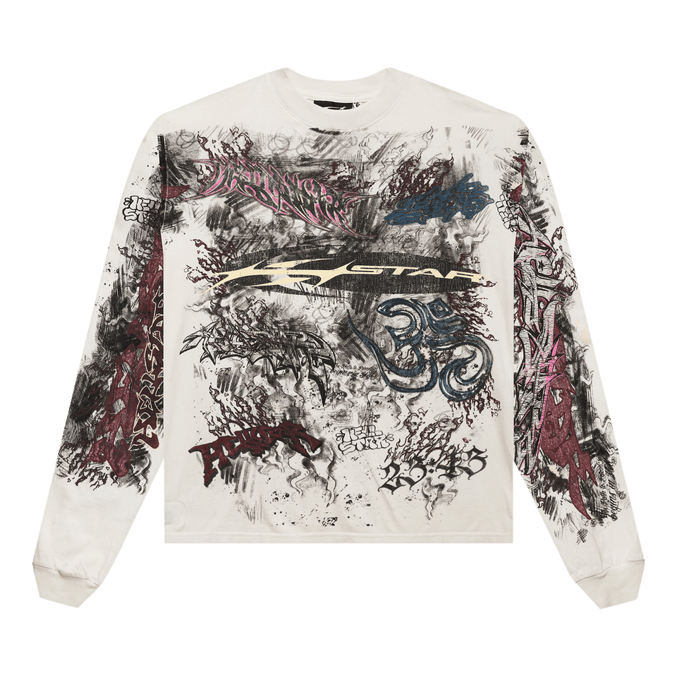 Hellstar Graffiti Long-Sleeve White