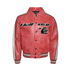 Hellstar All Star Leather Jacket Red