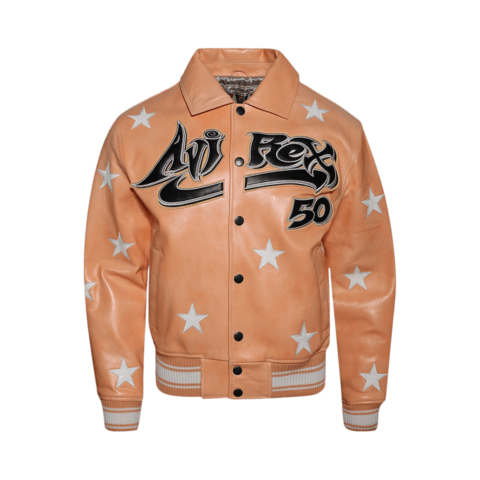 Hellstar A2 Leather Jacket Orange