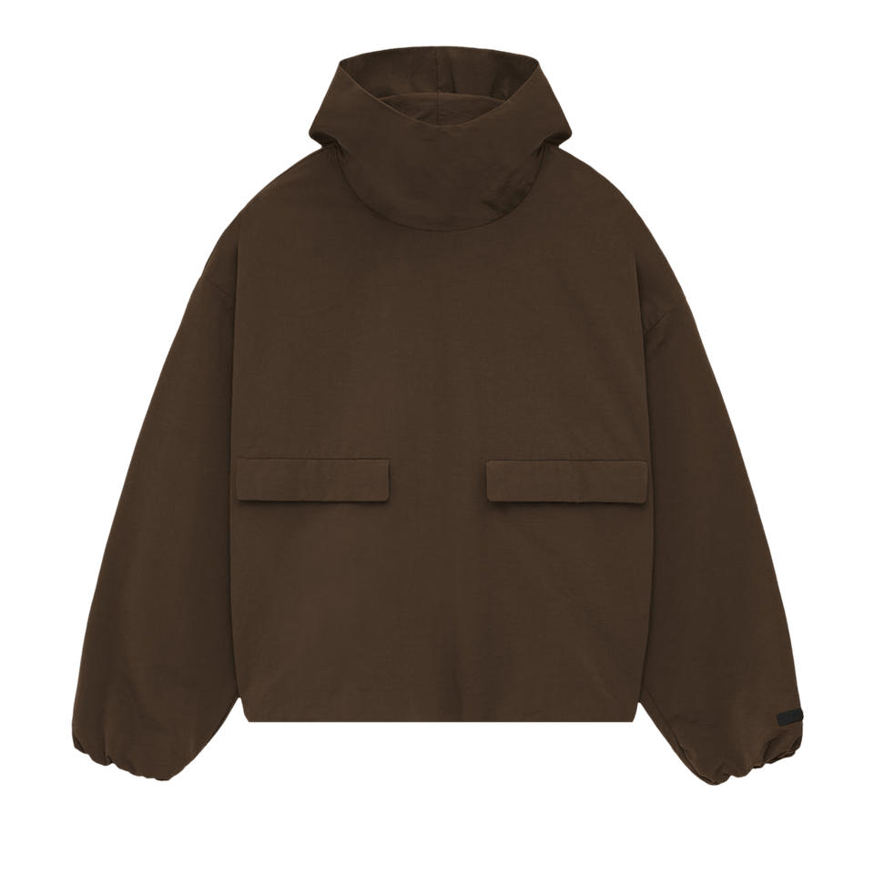Fear of God Essentials Military Nylon Hooded Anorak Brown