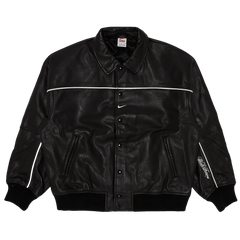 Supreme x Nike Leather Varsity Jacket Black