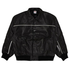Supreme x Nike Leather Varsity Jacket Black