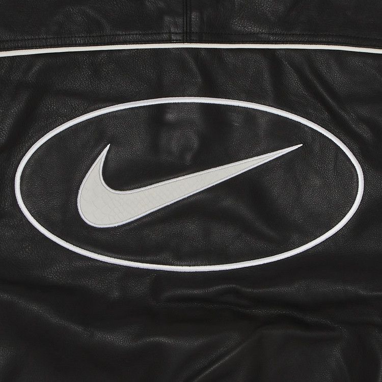 Supreme x Nike Leather Varsity Jacket Black
