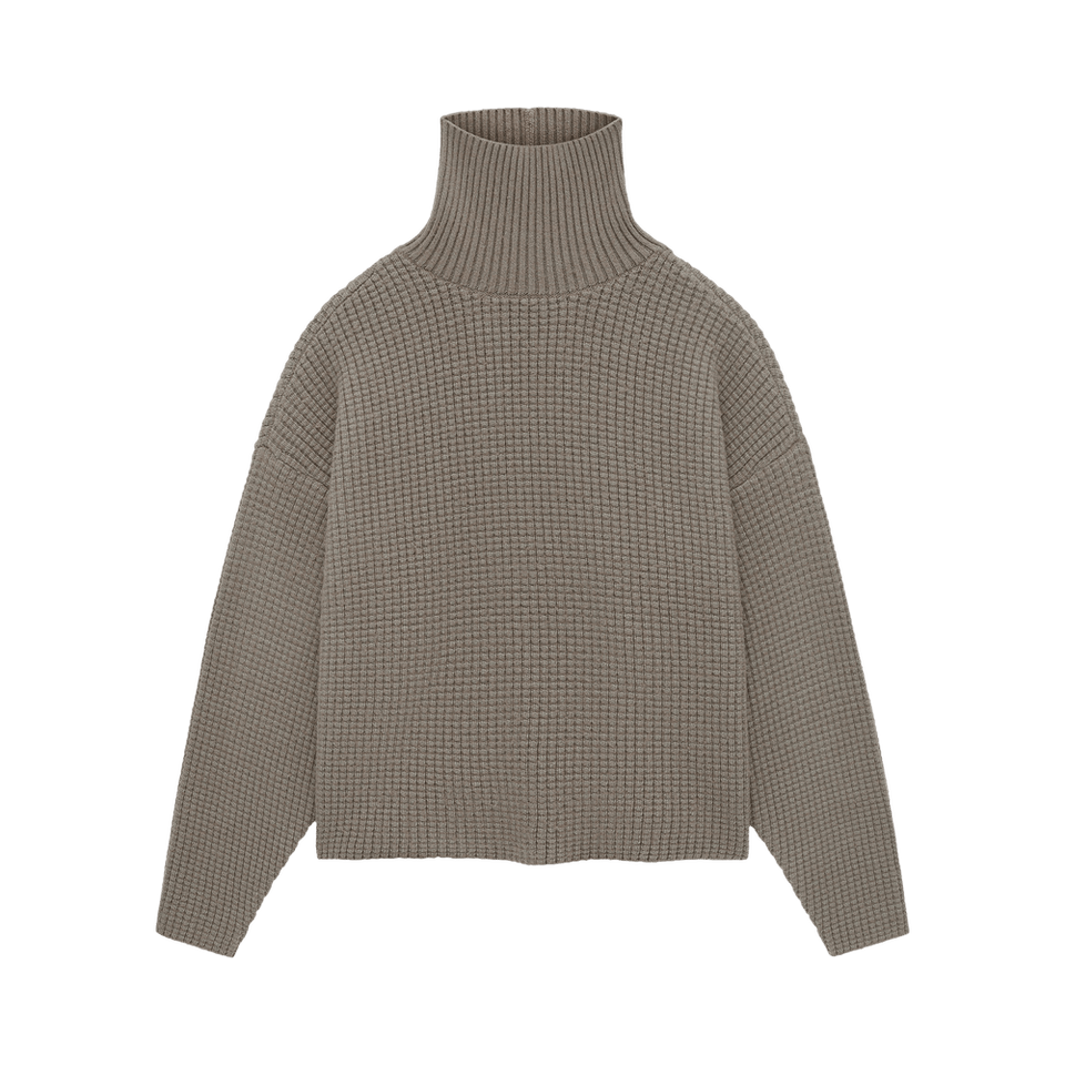 Fear of God Essentials Heavy Waffle Turtleneck Heather Grey