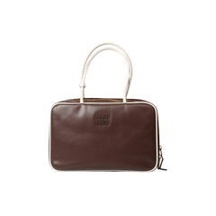 Miu Miu Large Contrast Beau Bag Briarwood/White