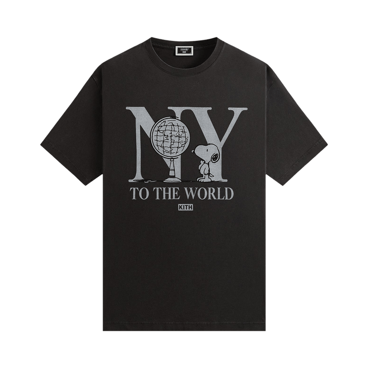 Kith For Peanuts New York To The World Vintage T-Shirt Black